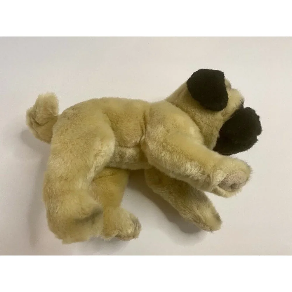 Animal Alley Realistic Tan Black Pug Dog Plush 11” Toys R Us‎ Stuffed Animal